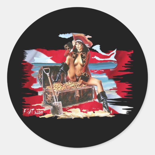 Hot Dive Babes in Bikini's Classic Round Sticker (Front)