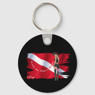 Hot Dive Babes in Bikini's Keychain