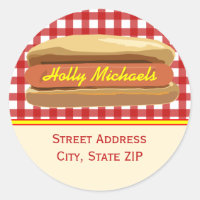 Hot Dog Address Label Sticker