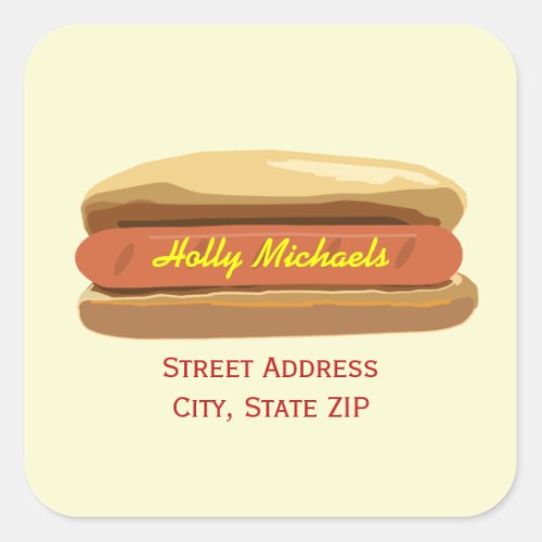 Hot Dog Address Label Sticker