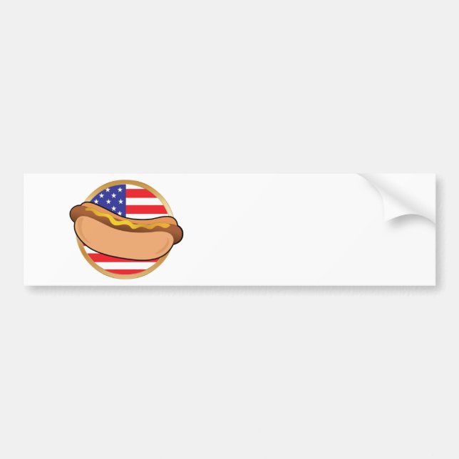 Hot Dog American Flag Bumper Sticker (Front)
