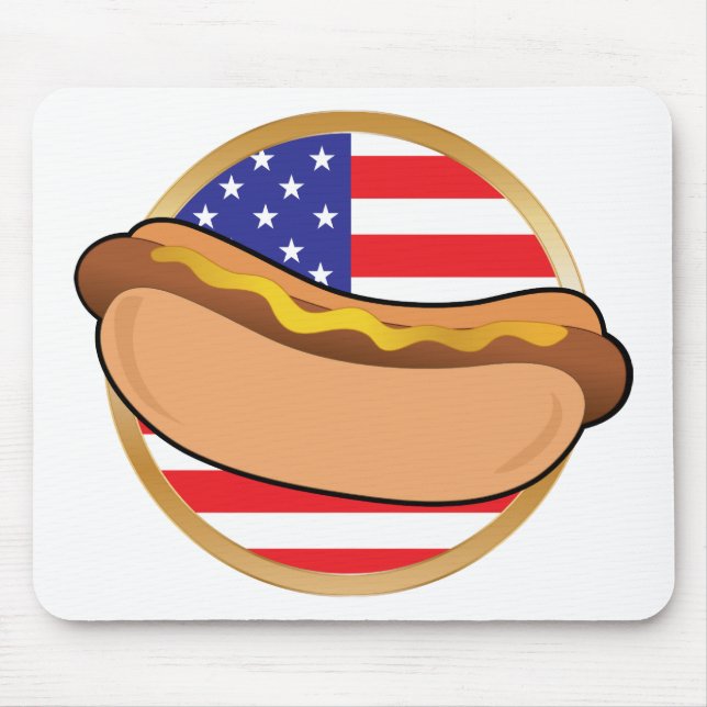 Hot Dog American Flag Mouse Pad (Front)