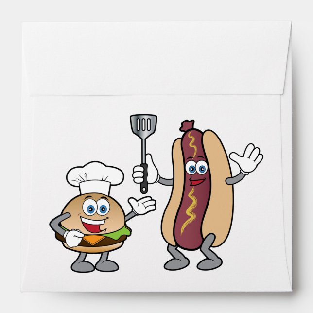 Hot Dog and Cheeseburger Cook-Out Envelope (Back (Top Flap))