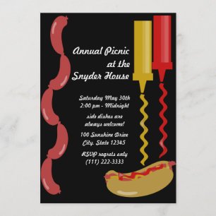 Hot Dog and Condiments Invitation