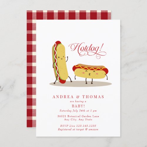 Hot dog  BBQ  Couples Baby Shower Invitation