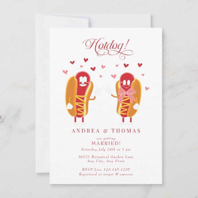 Hot dog | BBQ | Couples Bridal Shower Invitation (Front)