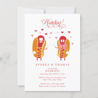 Hot dog | BBQ | Couples Bridal Shower Invitation