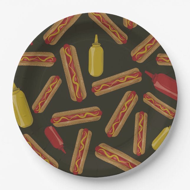 Hot dog BBQ Paper Plates (Front)
