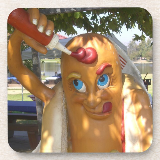 Hot Dog Beverage Coaster (Front)