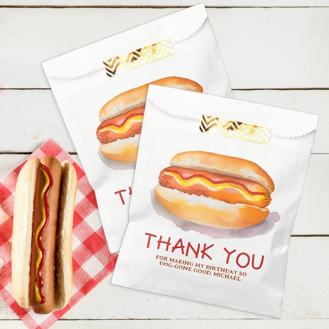 Hot Dog Birthday Party Favor Bag – Kids BBQ Cookou (Hot Dog Birthday Cookout Favor Bags)