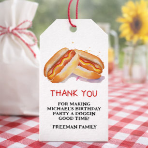 Hot Dog Birthday Party Favor Tag – BBQ Cookout Pic