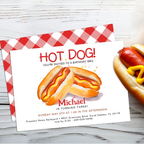 Hot Dog Birthday Party Invitation