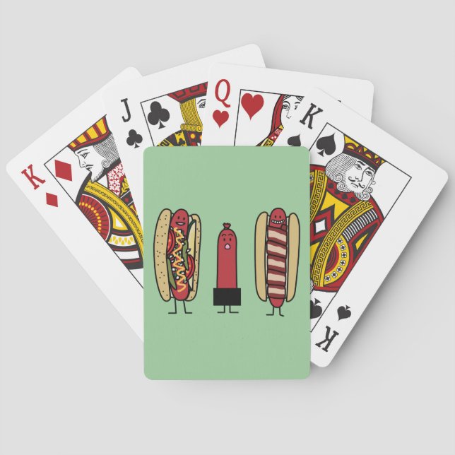 Hot dog bros. Chicago style Bacon wrapped wiener Poker Cards (Back)