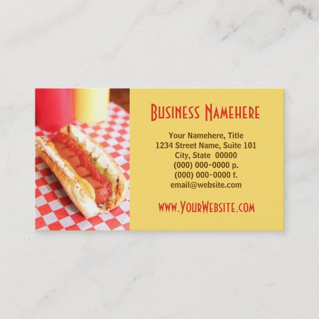 Hot Dog Business Cards (Front)