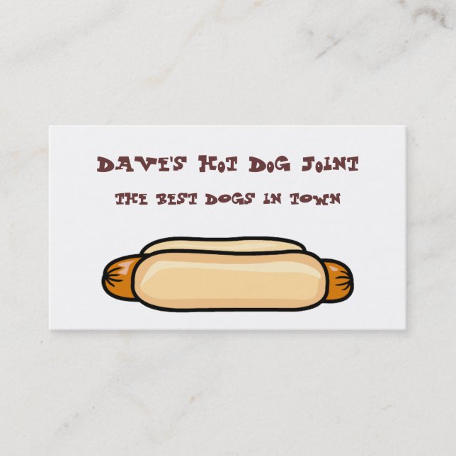 Hot Dog Business Cards (Front)