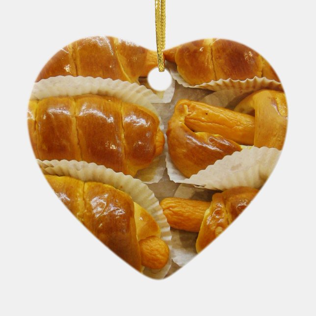 Hot Dog Cake ... Asian Dessert Food Ceramic Ornament (Front)