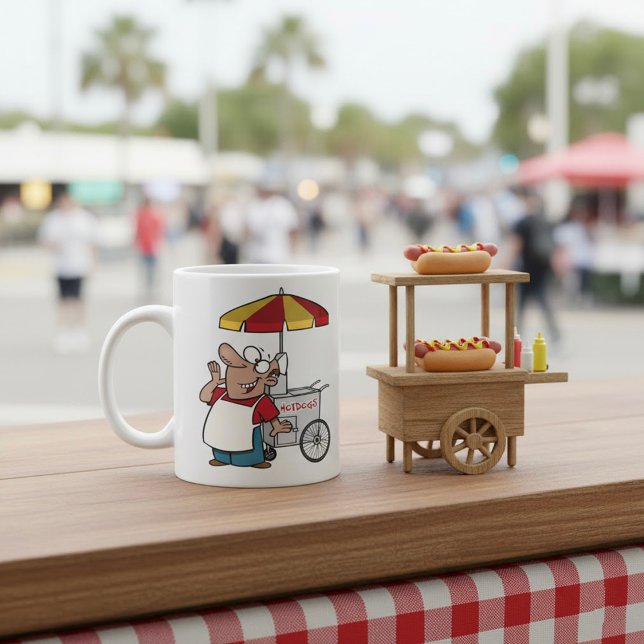 Hot Dog Cart Vendor Street Food Seller Coffee Mug (Creator Uploaded)