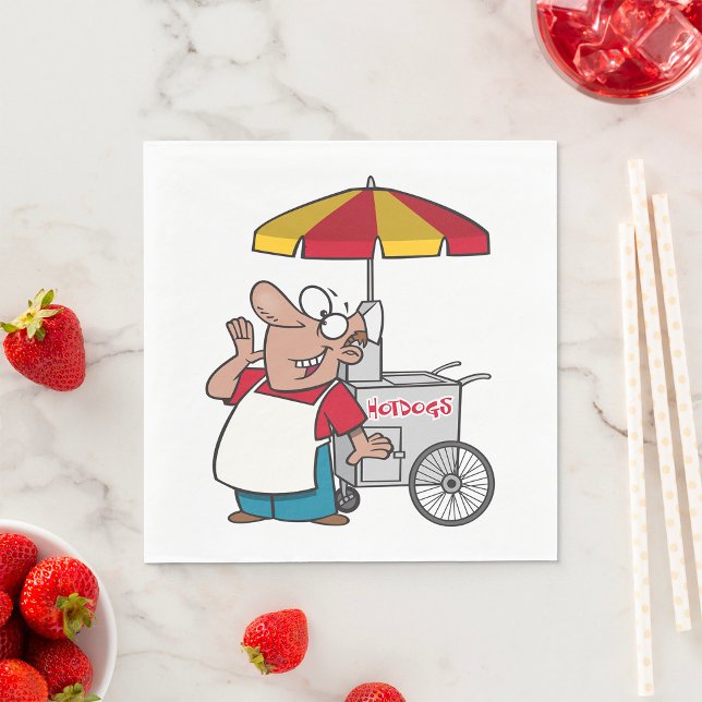 Hot Dog Cart Vendor Street Food Seller Napkins (Creator Uploaded)