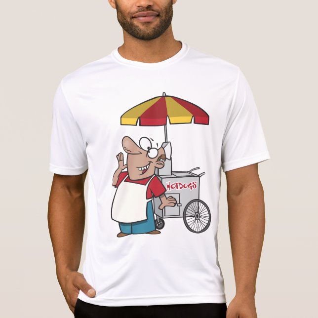 Hot Dog Cart Vendor Street Food Seller T-Shirt (Front)