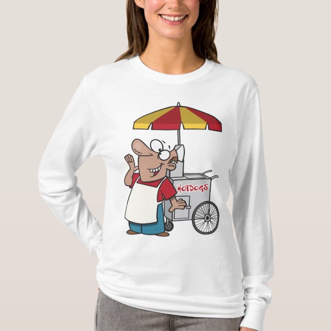 Hot Dog Cart Vendor Street Food Seller T-Shirt (Front)