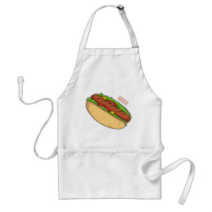 Hot dog cartoon illustration adult apron