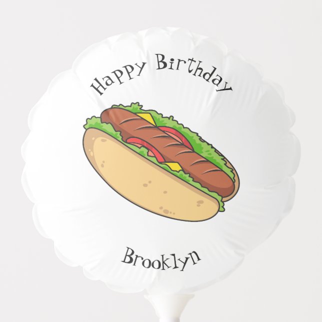 Hot dog cartoon illustration balloon (Front)
