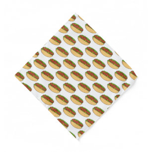 Hot dog cartoon illustration bandana