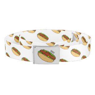 Hot dog cartoon illustration belt