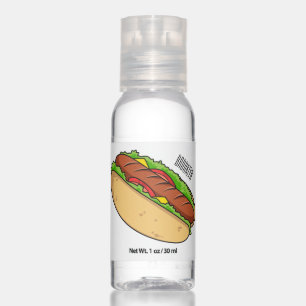 Hot dog cartoon illustration hand sanitizer