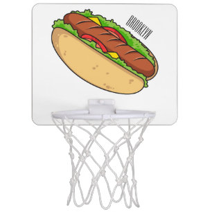 Hot dog cartoon illustration mini basketball hoop