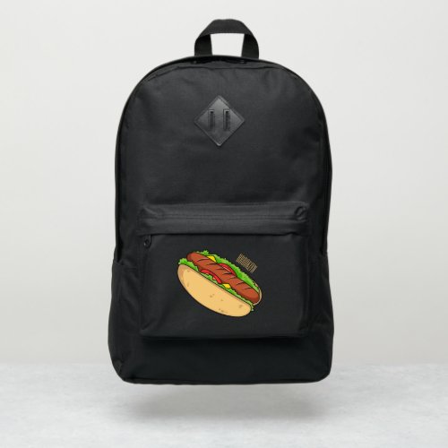 Hot dog cartoon illustration port authority backpack