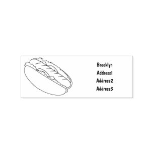 Hot dog cartoon illustration rubber stamp