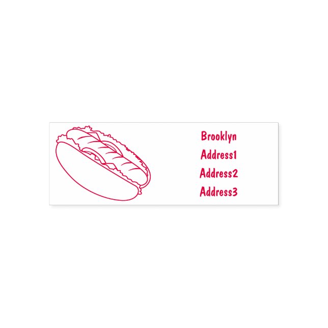 Hot dog cartoon illustration self-inking stamp (Design)