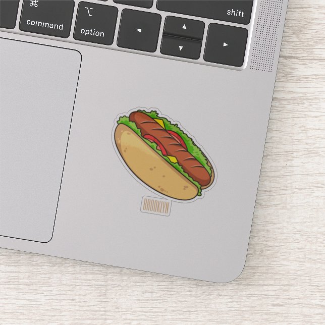 Hot dog cartoon illustration sticker (Detail)