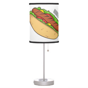 Hot dog cartoon illustration table lamp