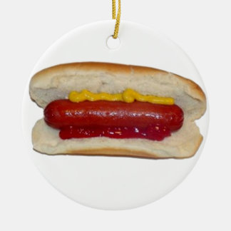 Hot Dog Ceramic Ornament