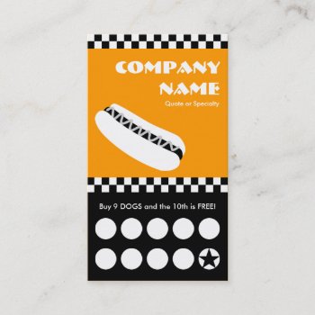 Hot Dog Checkers Punchcard Loyalty Card by asyrum at Zazzle