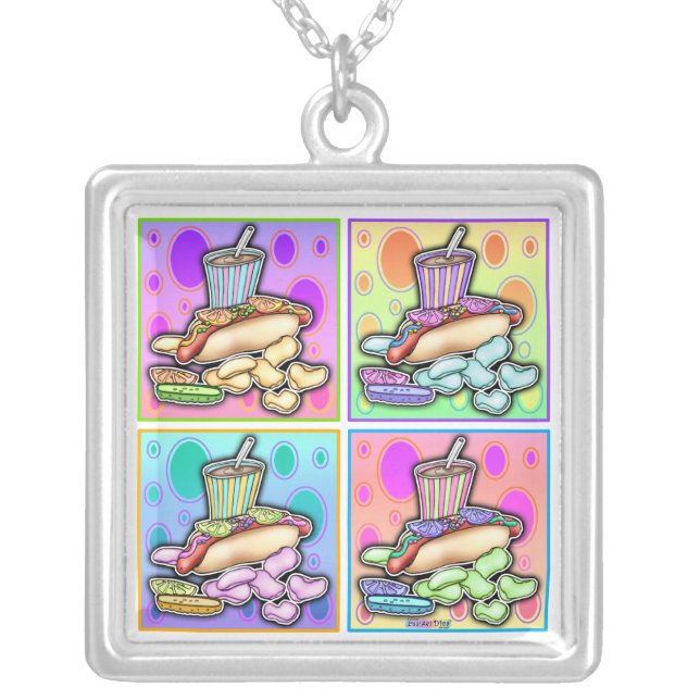 Hot Dog & Chips Necklace (Front)