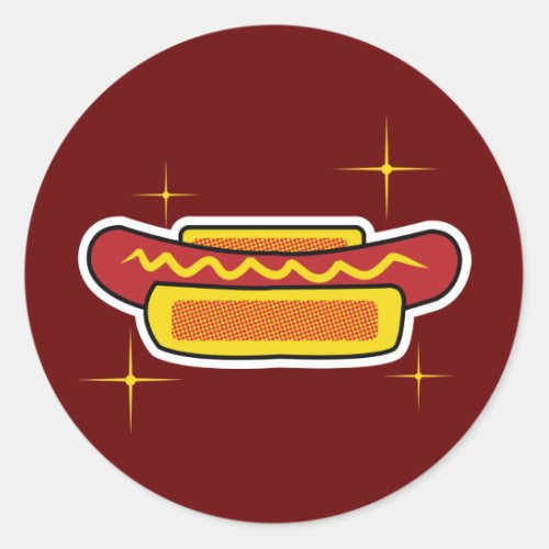 Hot Dog Classic Round Sticker