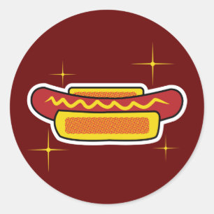 Hot Dog Classic Round Sticker