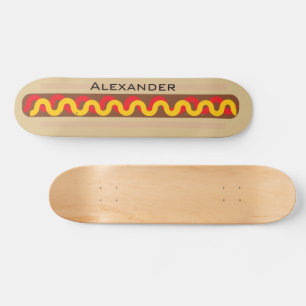 Hot Dog Colorful Food Personalized Name Skateboard