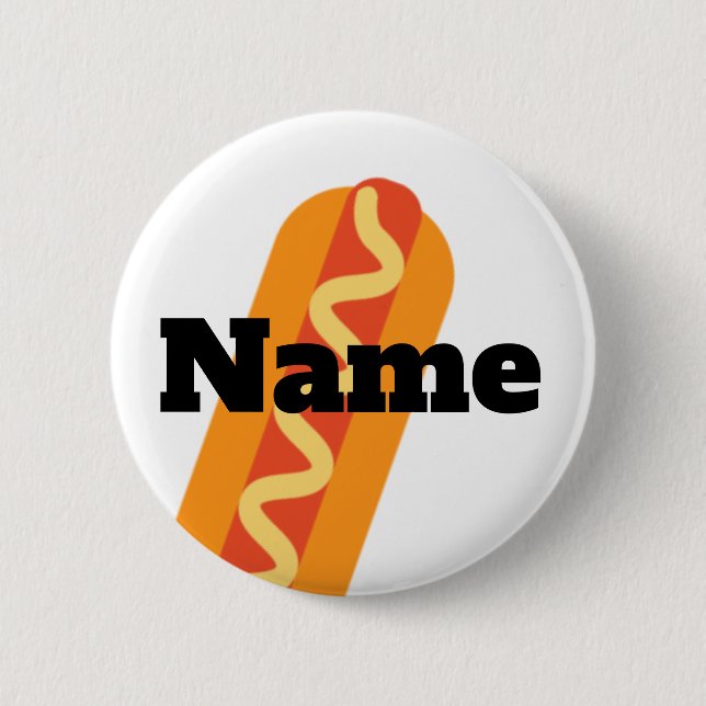 Hot Dog Concession Carnival Name Tag Button (Front)
