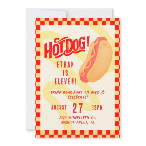 Hot Dog! Cook out themed, Any age birthday  Invitation