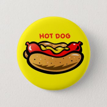 Hot Dog Custom Color Button by MiniBrothers at Zazzle