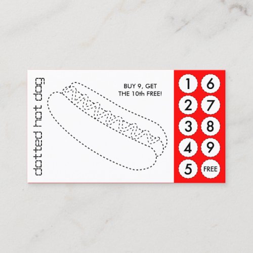 hot dog cut out punch cards business card templates