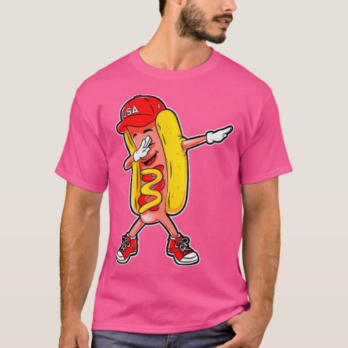 Hot dog Dabbing T shirt Funny Meme Hotdog Merica