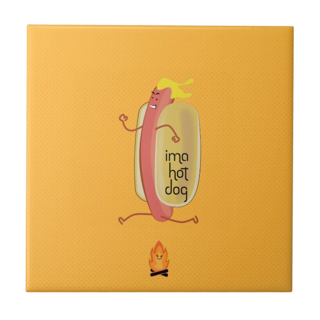 Hot Dog Dare Devil Ceramic Tile (Front)