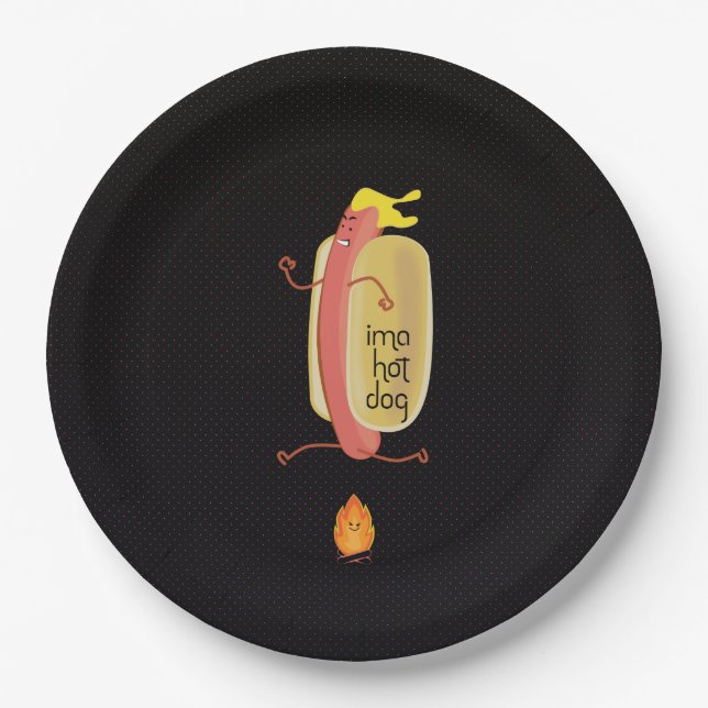 Hot Dog Dare Devil Paper Plates (Front)