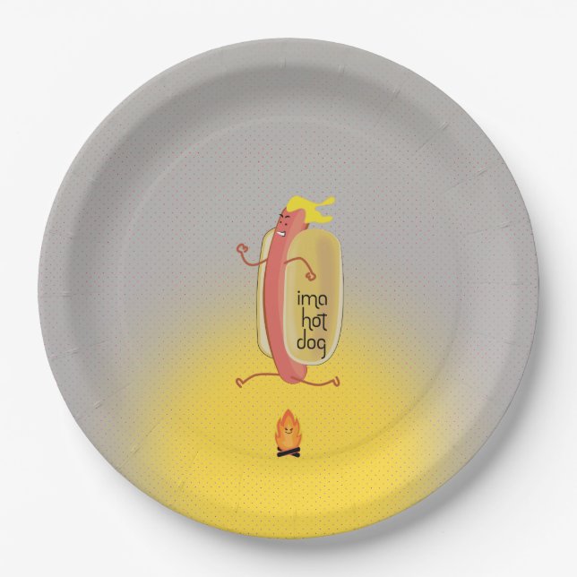 Hot Dog Dare Devil Paper Plates (Front)