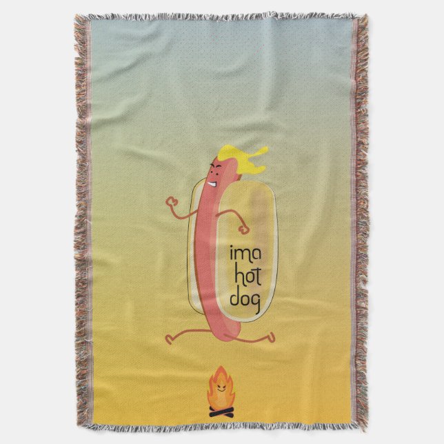 Hot Dog Dare Devil Throw Blanket (Front Vertical)